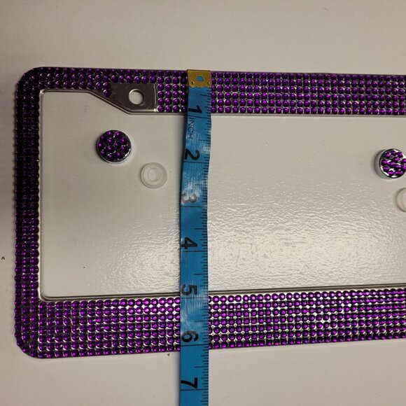 Purple Crystal Car Plate Frame - Picture 5 of 7